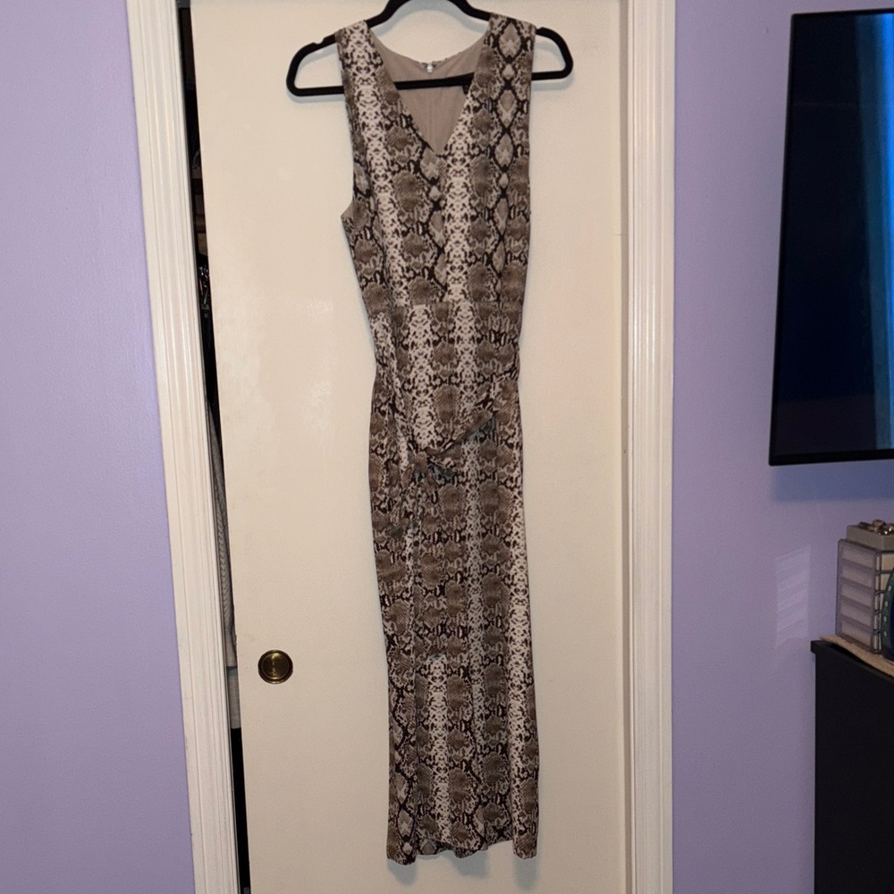 Elegant Brown Snake Print Jumpsuit
